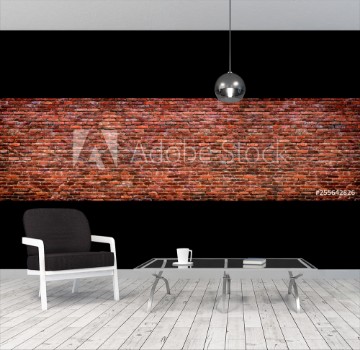 Picture of Old brick wall background Panoramic texture of red stone